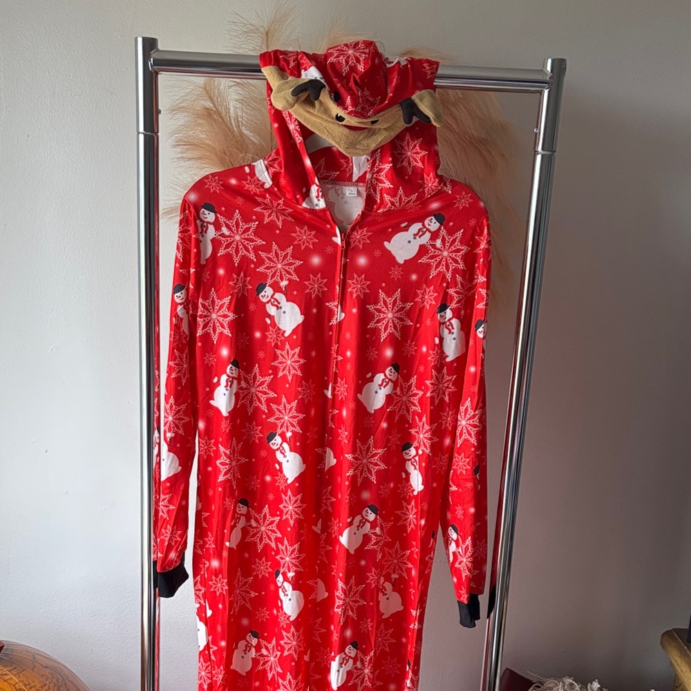 Women Hooded Snowman Onesie